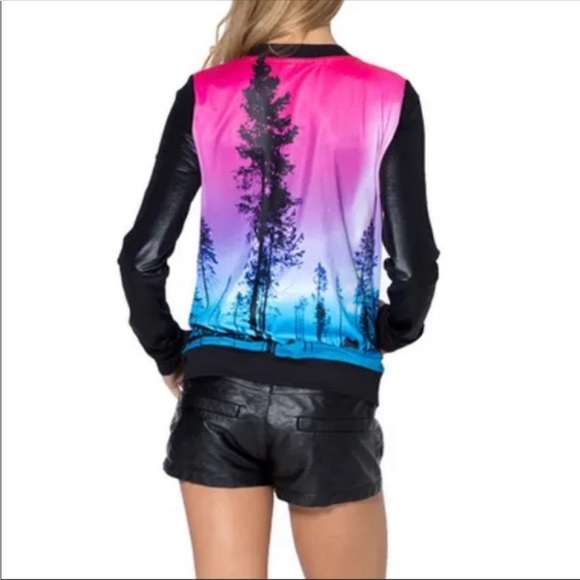 BLACKMILK Aurora-Skye Pink GF Bomber jacket, limited collection, Sz S - Picture 3 of 8
